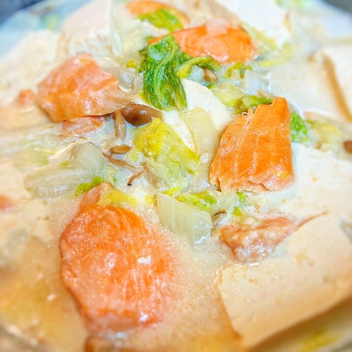 鮭と豆腐の中華クリーム煮